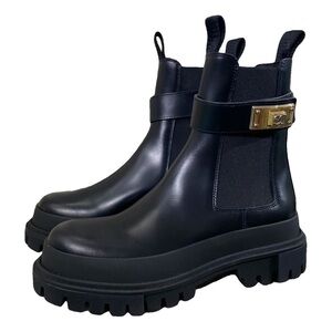 Dolce & Gabbana Black Leather Combat Boots